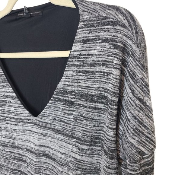 White House Black Market Womens S Gray Space Dye Long Sleeves Knit Tunic Shirt - Picture 5 of 8